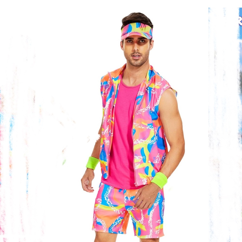 NEW Retro Ken / 80’s Men’s Workout 8 piece Costume size L